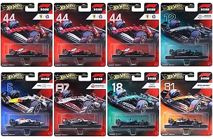 HOT WHEELS  F1 Racing Formule 1 Premium (L) Case Aston Alpine, Ferrari, Mercedes, McLaren